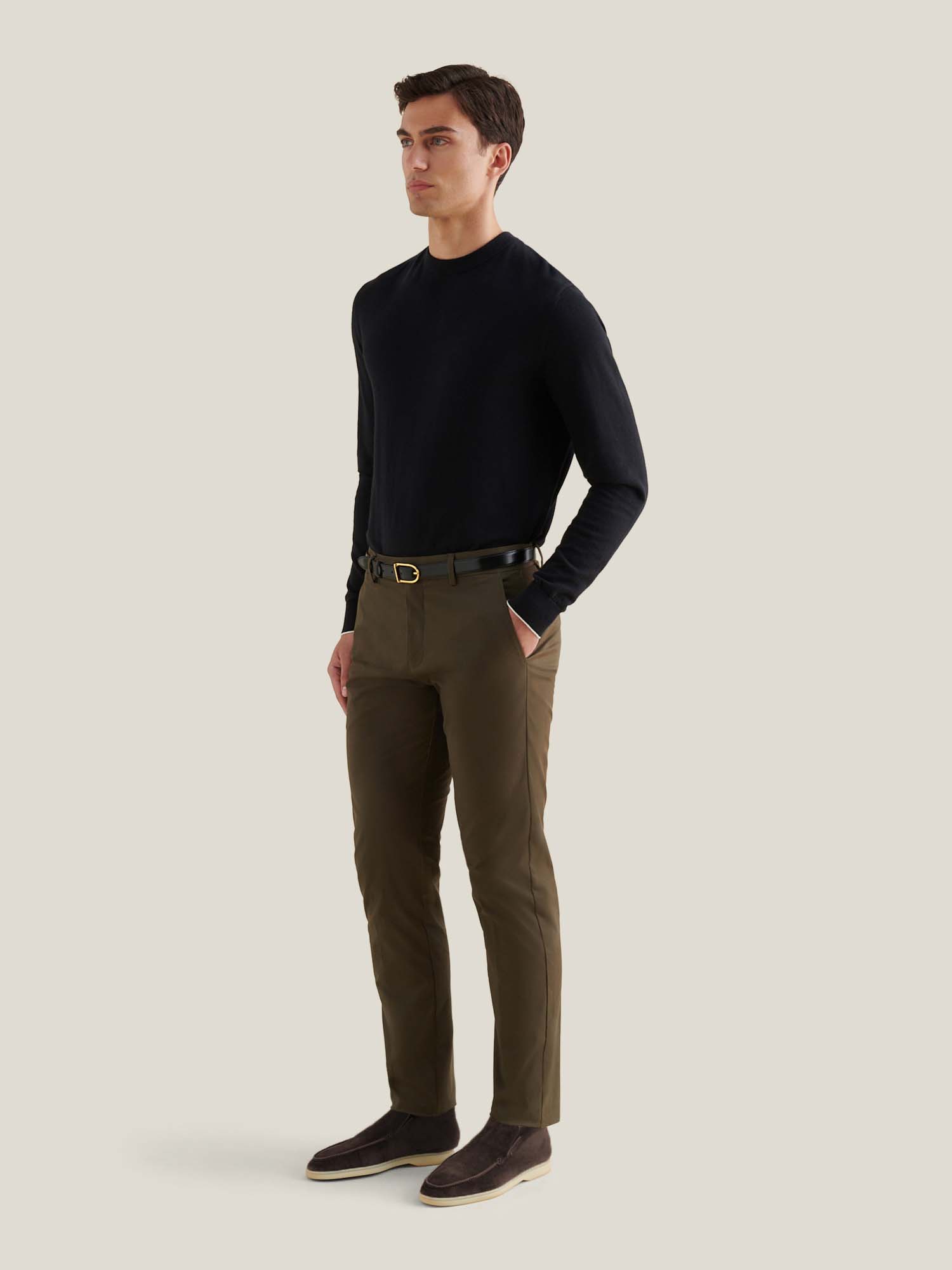 Dean Stretch Cotton Trouser in Sea Turtle