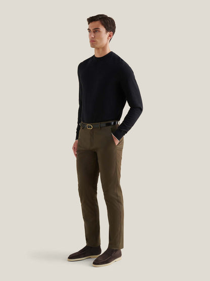 Dean Stretch Cotton Trouser in Sea Turtle