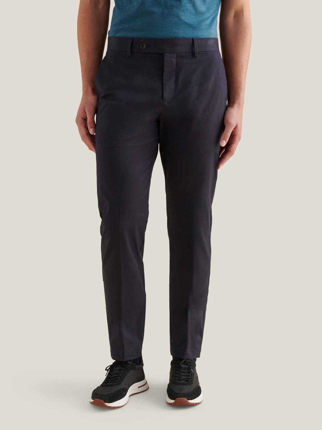 Dean Stretch Cotton Trouser in Dark Sapphire Navy