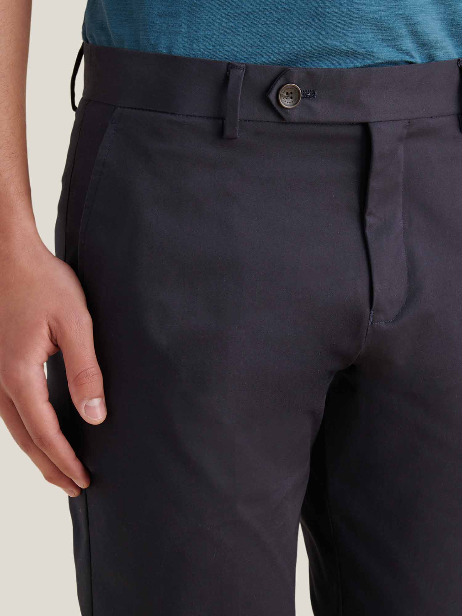 Dean Stretch Cotton Trouser in Dark Sapphire Navy