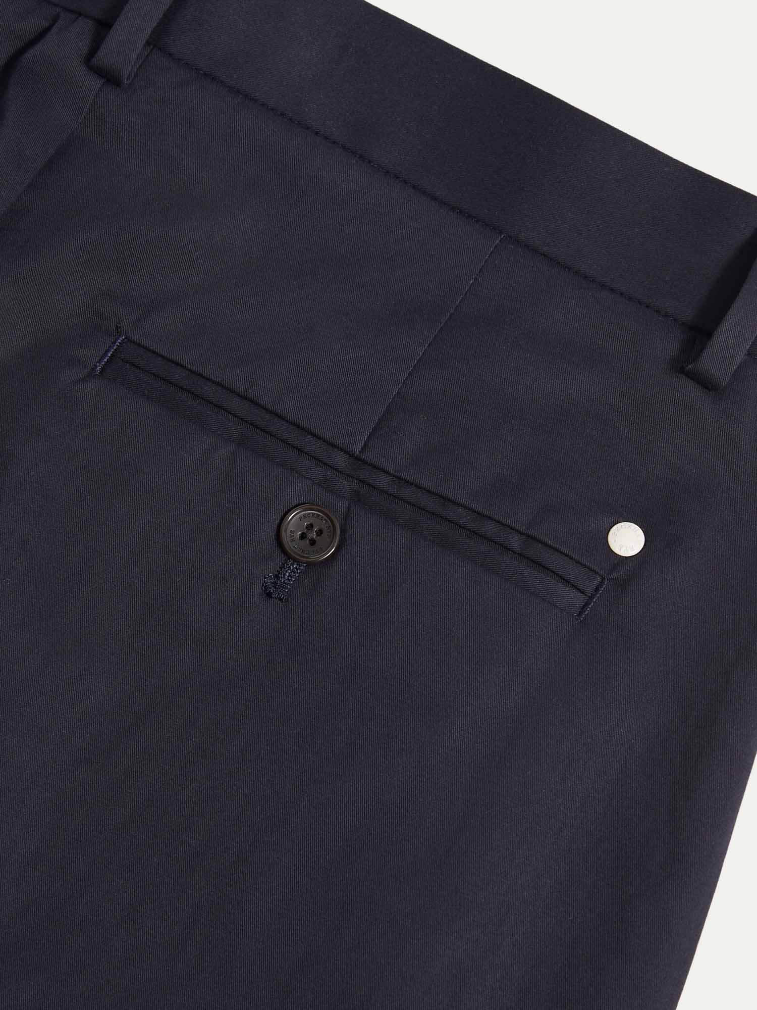 Dean Stretch Cotton Trouser in Dark Sapphire Navy