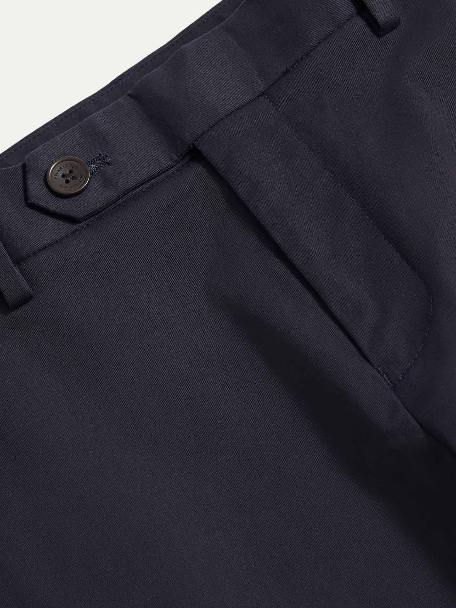 Dean Stretch Cotton Trouser in Dark Sapphire Navy