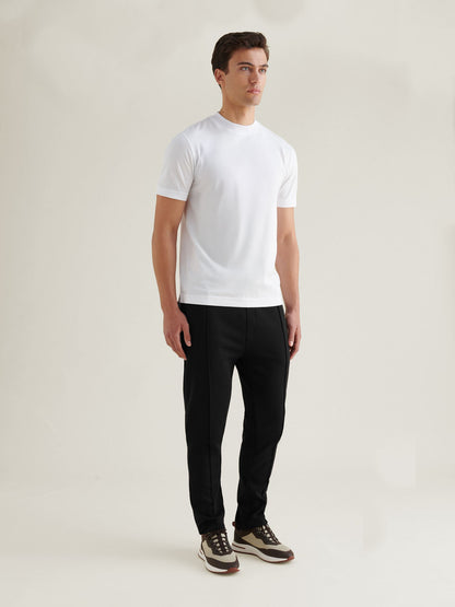 Jersey Interlock Jogger in Black