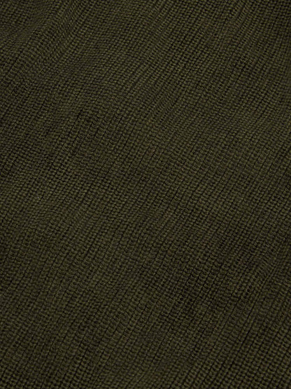 Cotton Knit Funnel-Neck Zip Cardigan in Rosin