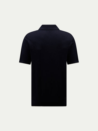 Jersey Knit Polo Shirt in Dark Sapphire Navy