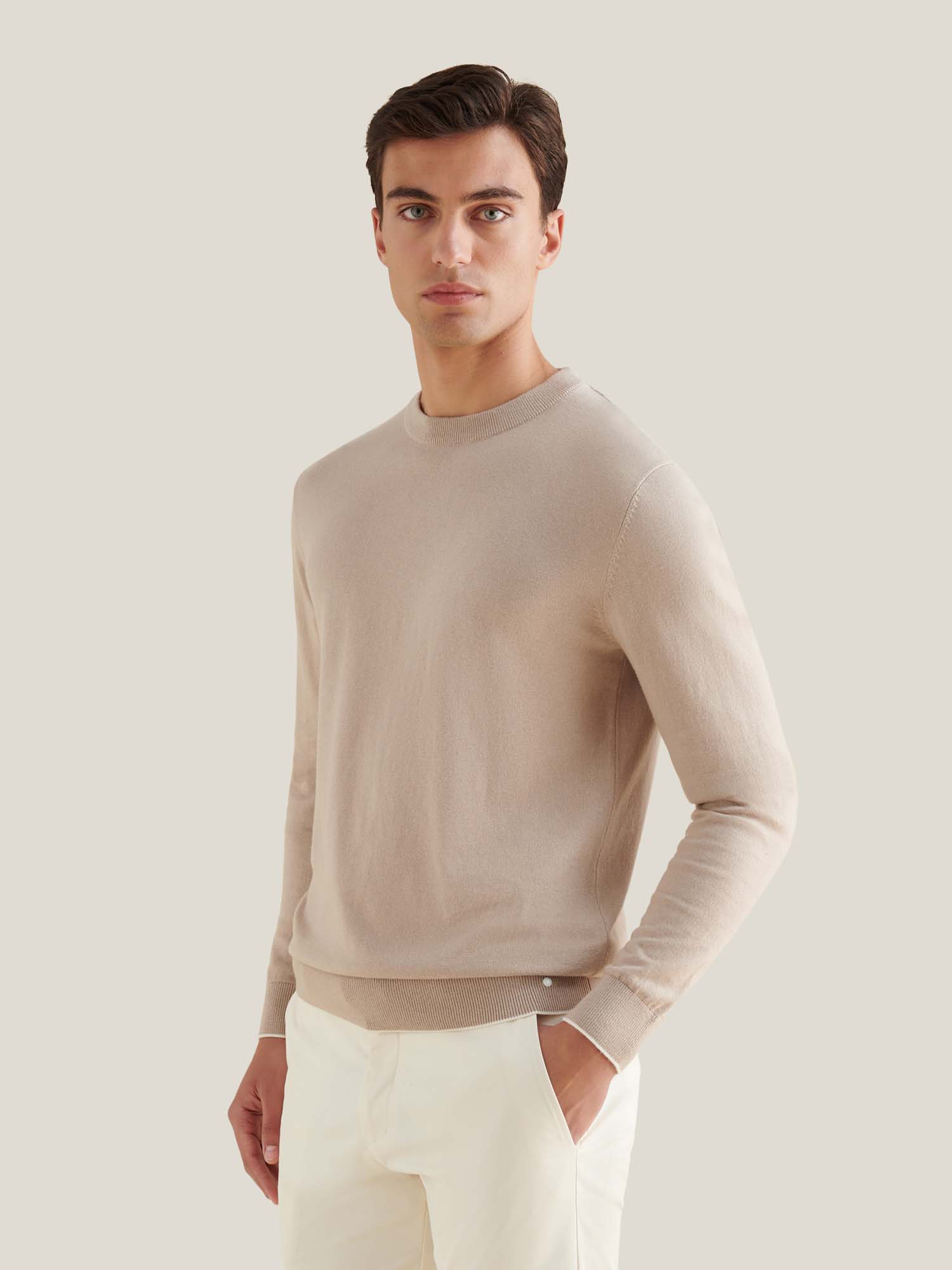 Jersey Knit Crew in Simply Taupe