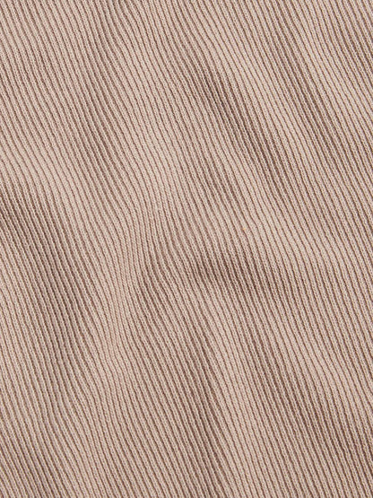 Cotton Blend Rib Knit ¼ Zip in Simply Taupe