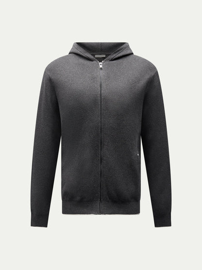 Milano Knit Zip Hoodie in Charcoal Grey