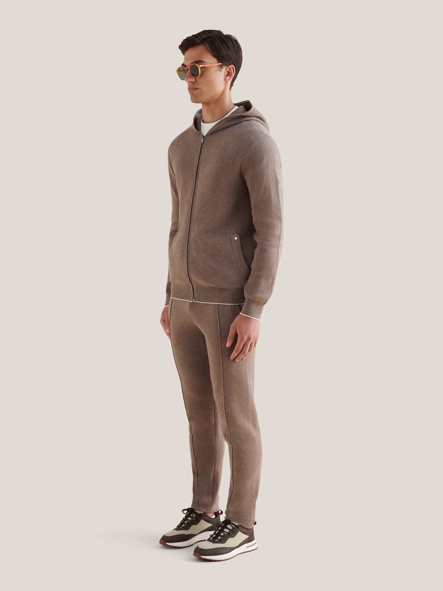 Milano Knit Zip Hoodie in Iron
