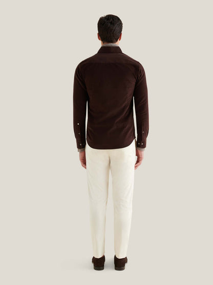 Micro Cord Button-Down Shirt in Java