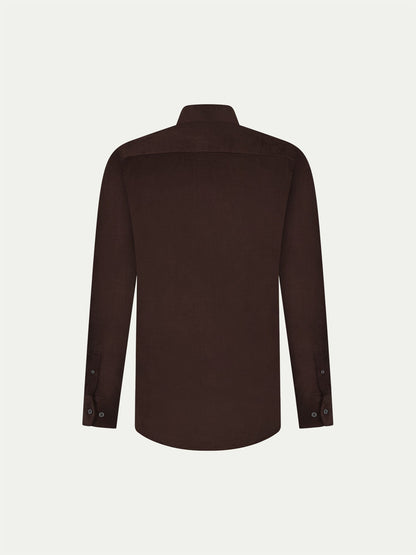Micro Cord Button-Down Shirt in Java