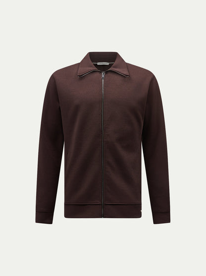 Jersey Interlock Zip Funnel Sweat in Java