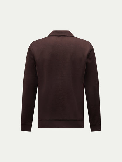 Jersey Interlock Zip Funnel Sweat in Java