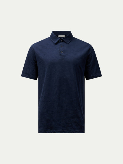 Wardour Mercerised Cotton Polo Shirt in Dark Sapphire Navy