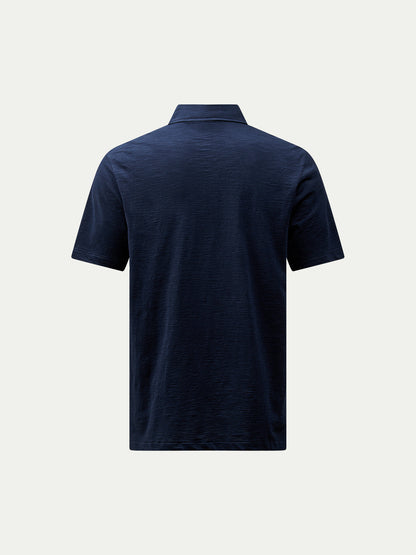 Wardour Mercerised Cotton Polo Shirt in Dark Sapphire Navy