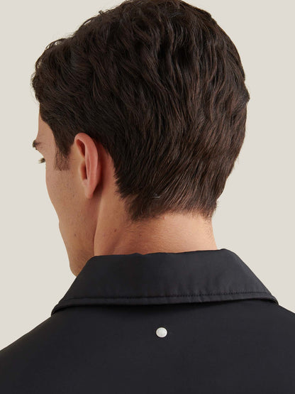 Light Padded Collar Bomber Jacket in Black