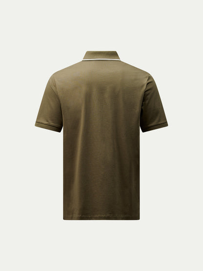 Warwick Tipped Mercerised Polo Shirt in Sea Turtle