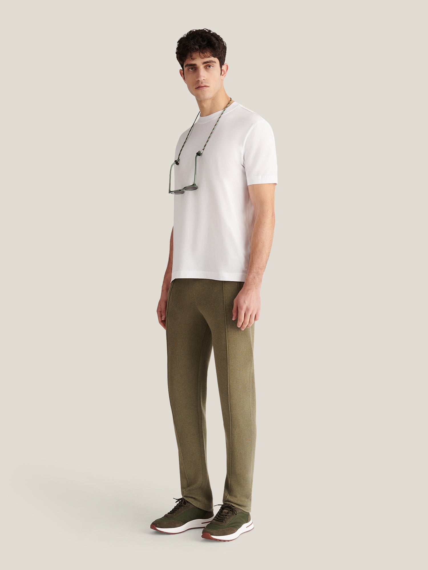 Devonshire Mercerised Cotton T-Shirt in Bright White