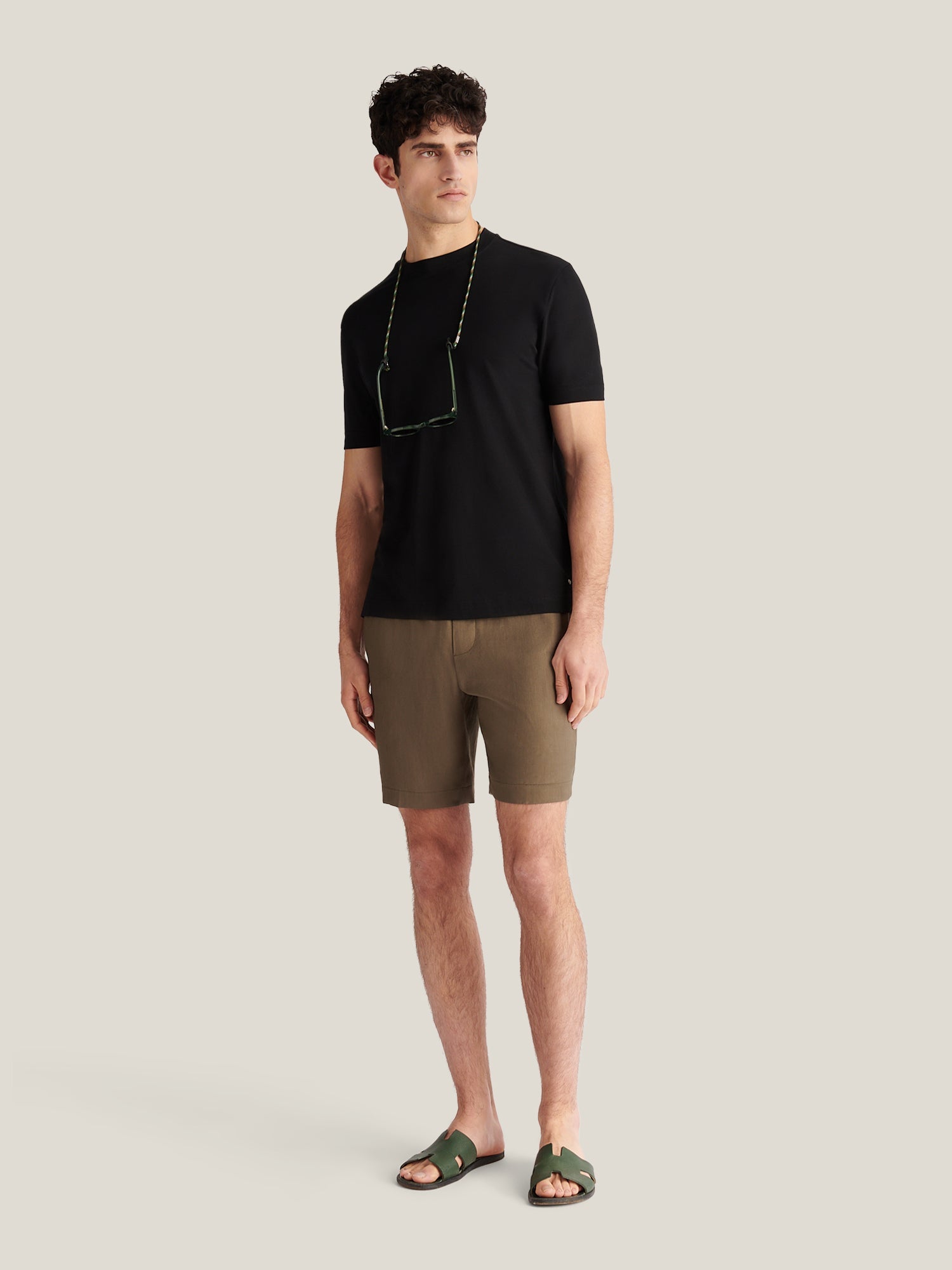 Devonshire Mercerised Cotton T-Shirt in Black