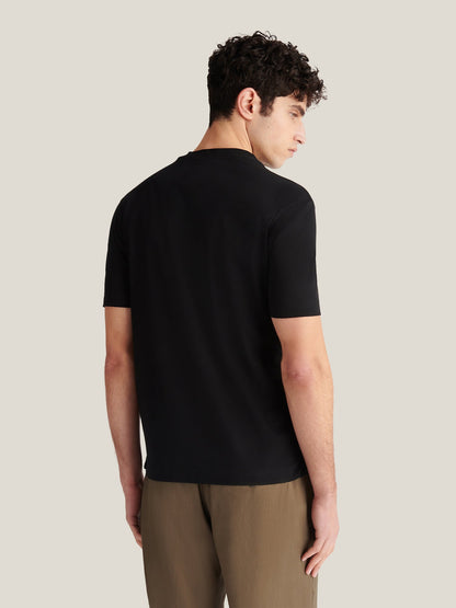 Devonshire Mercerised Cotton T-Shirt in Black