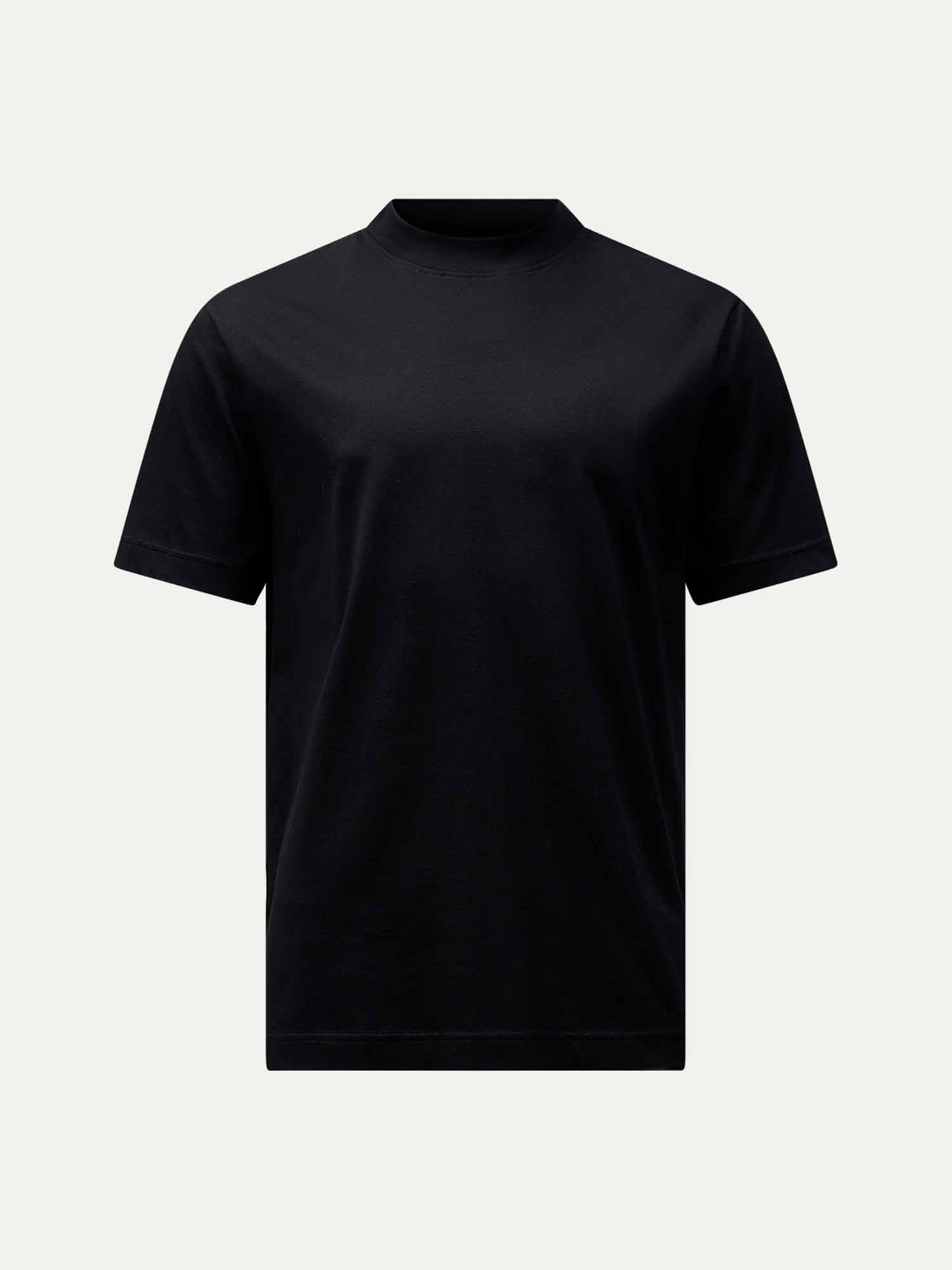 Devonshire Mercerised Cotton T-Shirt in Black