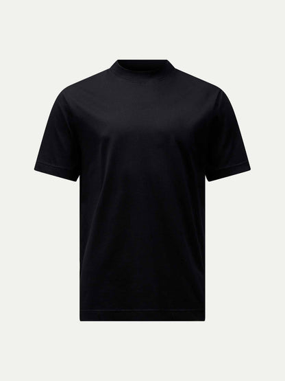 Devonshire Mercerised Cotton T-Shirt in Black
