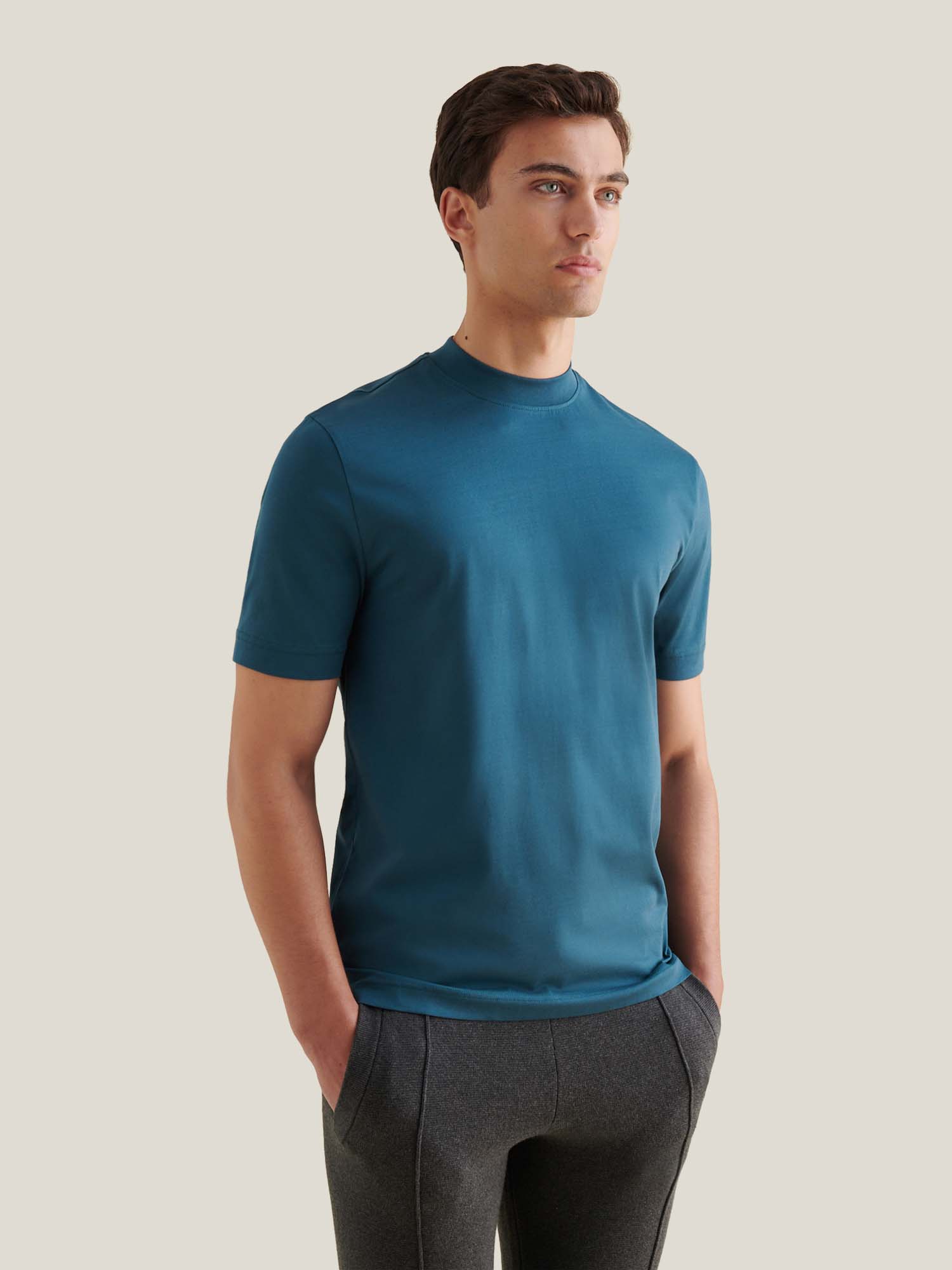 Devonshire Mercerised Cotton T-Shirt in Stargazer
