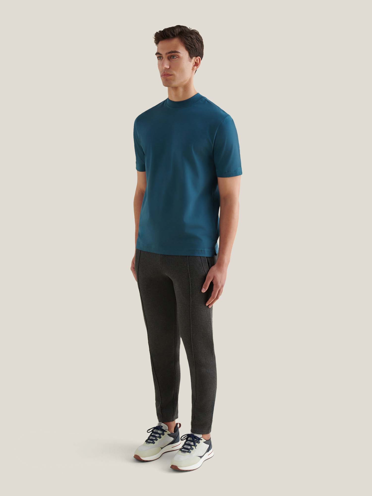 Devonshire Mercerised Cotton T-Shirt in Stargazer