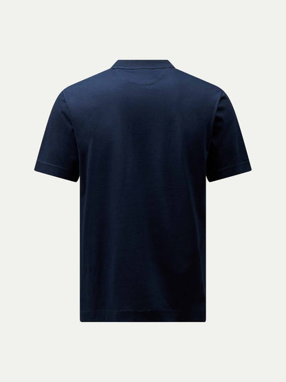 Devonshire Mercerised Cotton T-Shirt in Dark Sapphire Navy