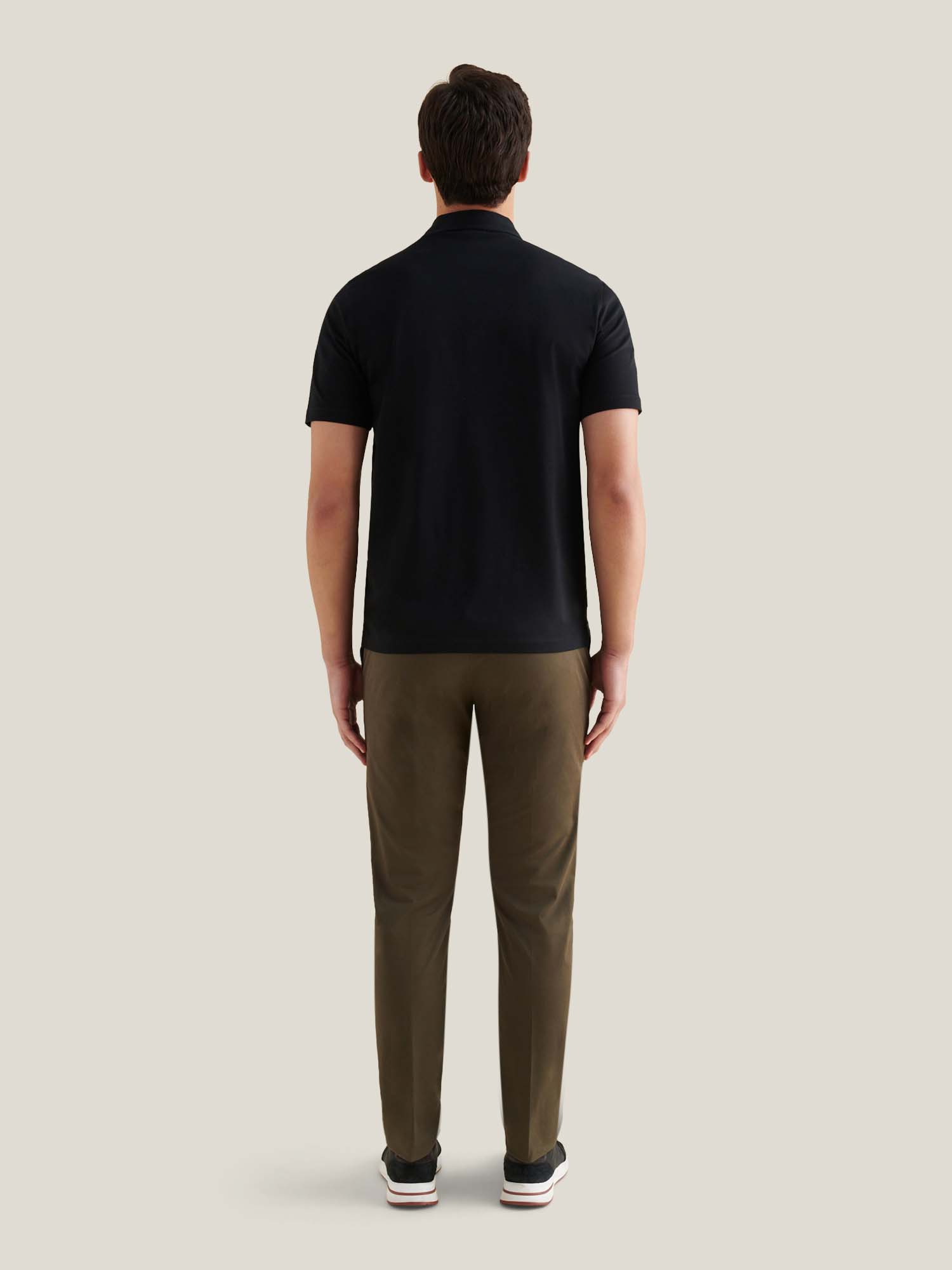 Wardour Mercerised Cotton Polo Shirt in Black