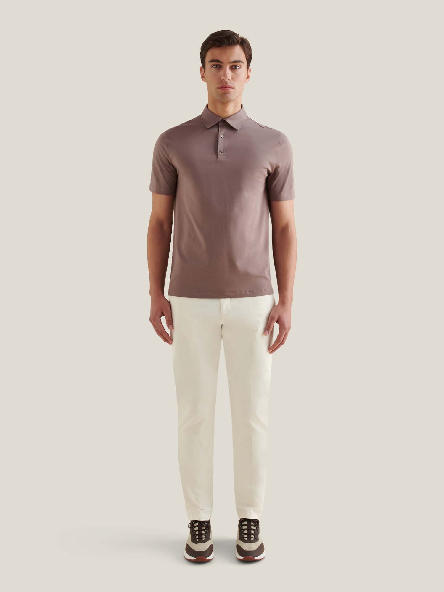 Wardour Mercerised Cotton Polo Shirt in Iron