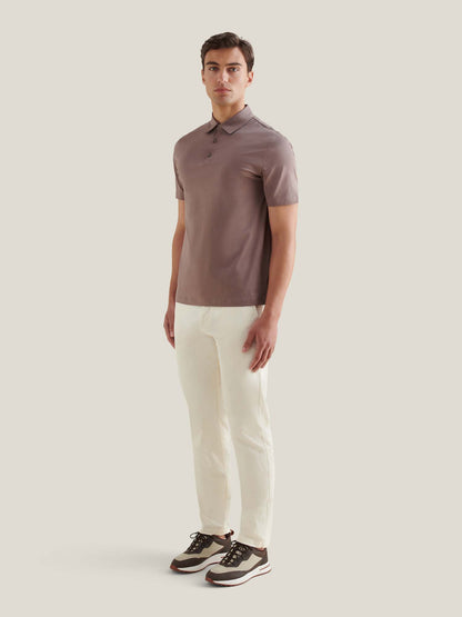 Wardour Mercerised Cotton Polo Shirt in Iron