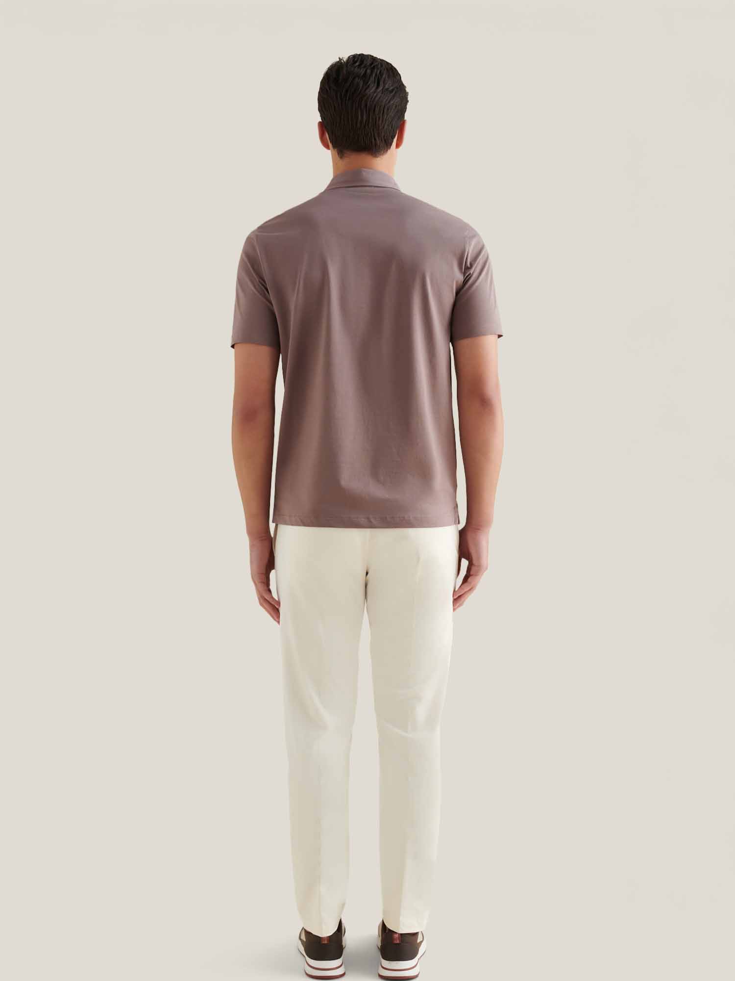 Wardour Mercerised Cotton Polo Shirt in Iron