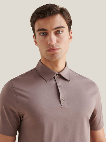 Wardour Mercerised Cotton Polo Shirt in Iron
