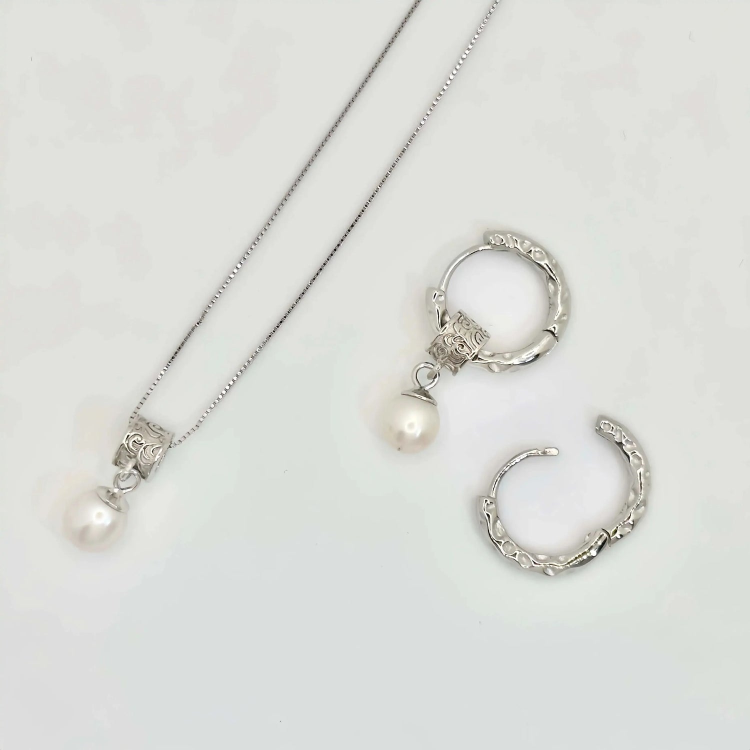Vintage Detachable Freshwater Pearl Hoop Earrings